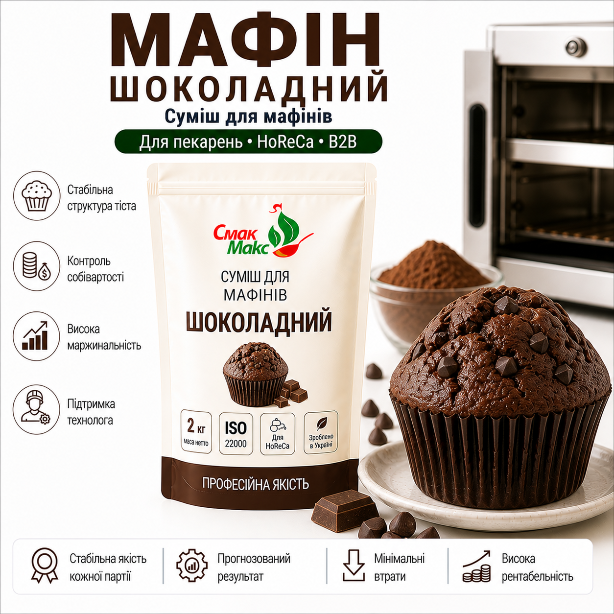 Суміш для шоколадних мафінів HoReCa 2 кг