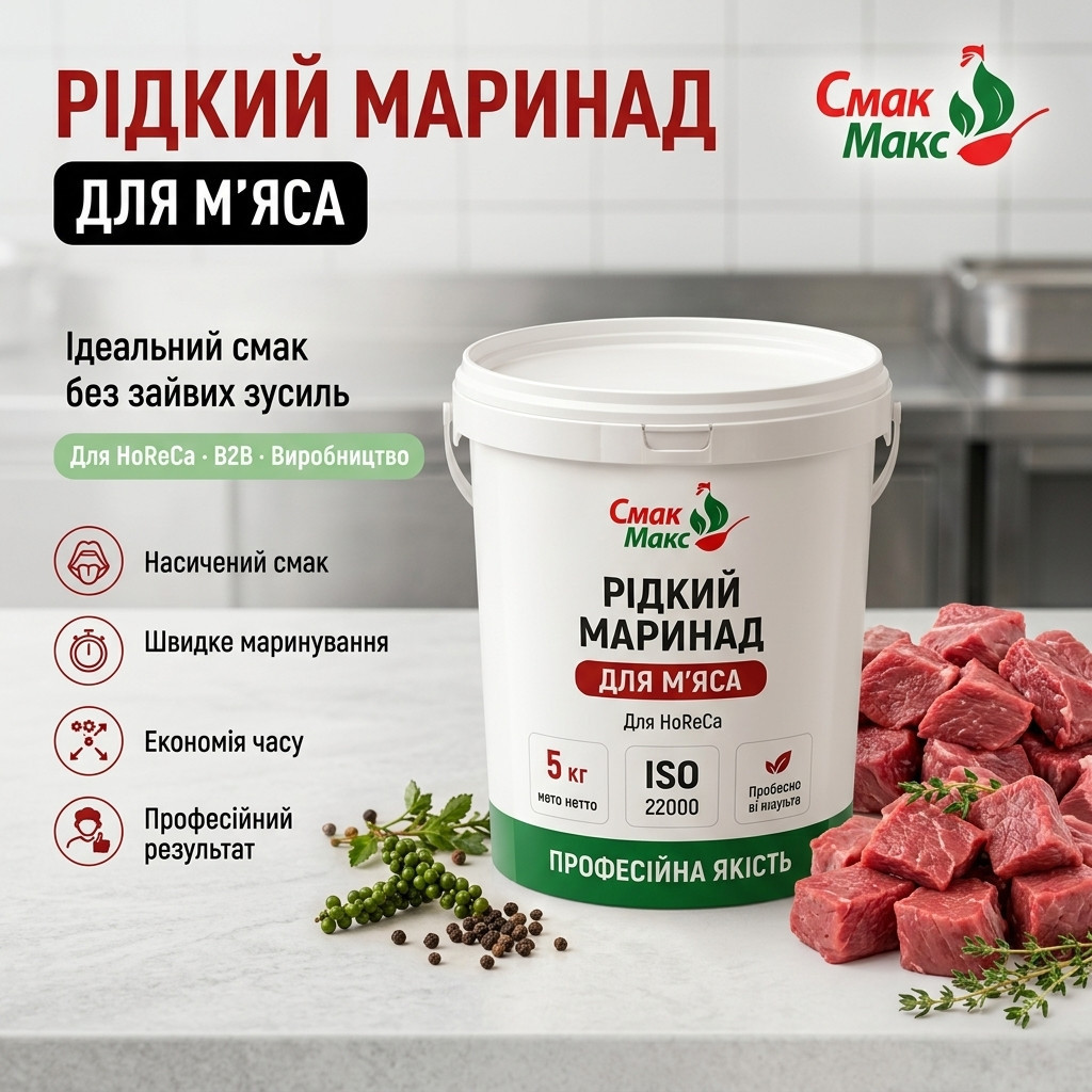 Рідкий маринад для м’яса Класичний червоний HoReCa 5 кг Смакмакс